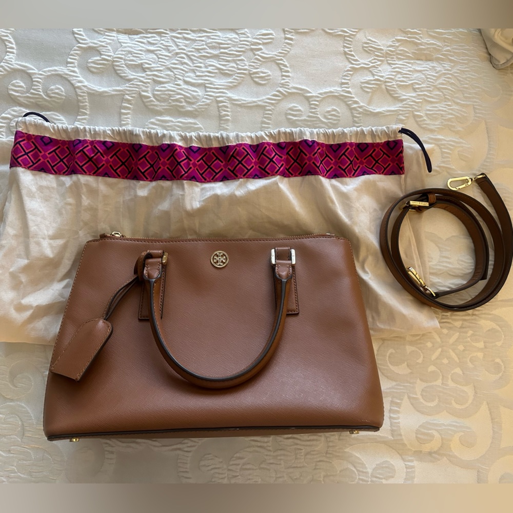 Tory Burch Robinson Mini Double Zip Tote - Tan - NWT